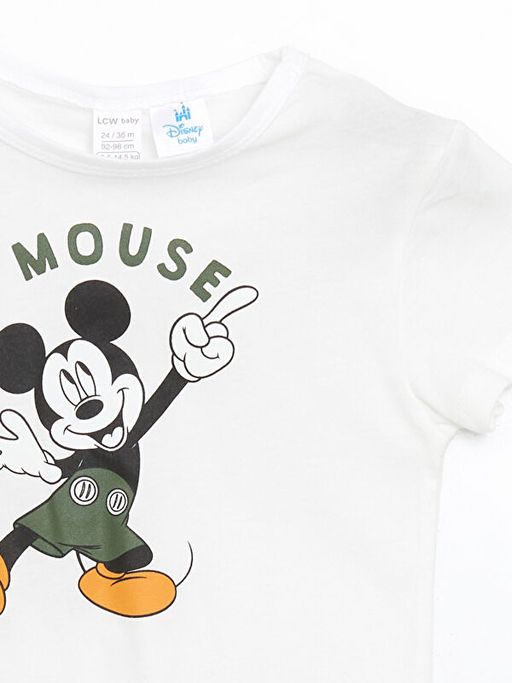 Mickey Mouse Bask?l? Erkek Bebek Ti??rt ve E?ofman Alt 2li