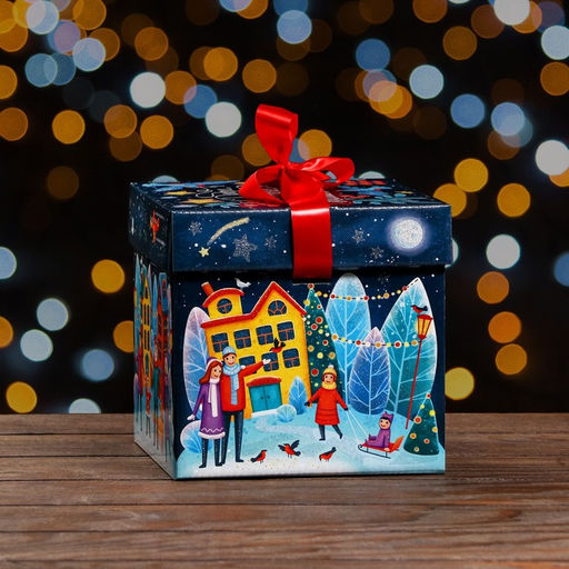 Подарочная коробка Праздник в городе , Коробка крышка-дно , 17,5 х 17,5 х 17 см - Simaland фото 10