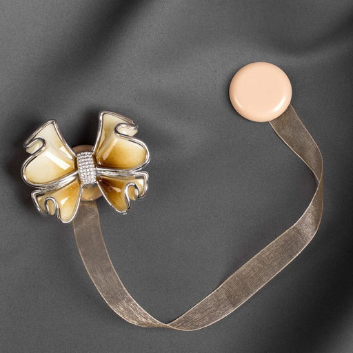 Цена за 2 шт. Подхват для штор Бант, 6 5 см, цвет бежевый - Арт узор фото 2