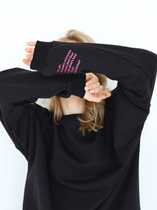 MY Свитшот жен. О-вырез вышивка на рукаве СО001  фото 5