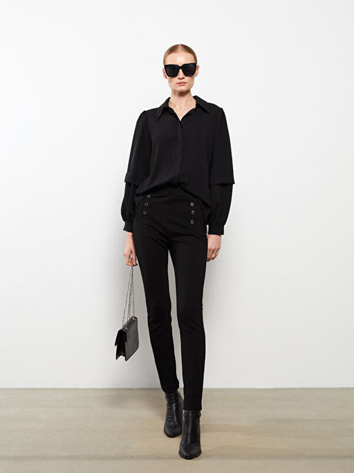 Kad?n Dar Fit D?z Pantolon