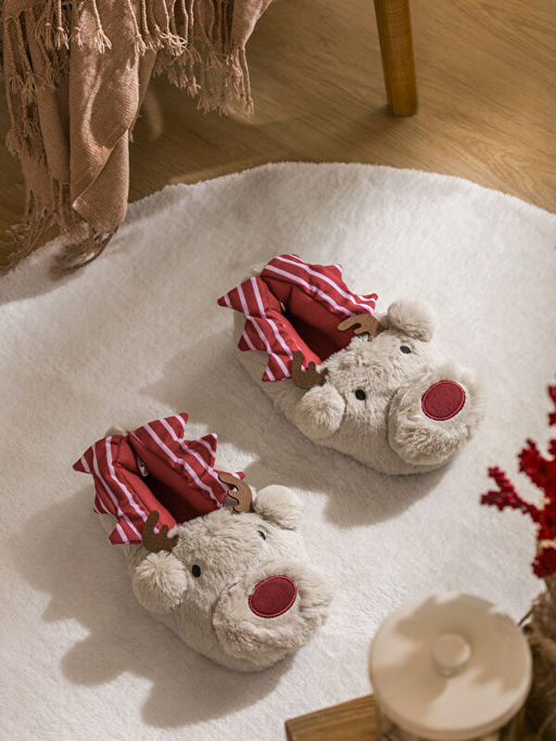 Hayvan Fig?rl? Pel?? Kad?n Panduf