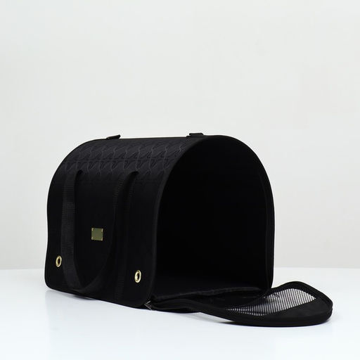 Сумка - переноска для животных Люкс, ПВХ, жаккард, 49 х 30 х 35 см, чёрная - Пижон фото 4