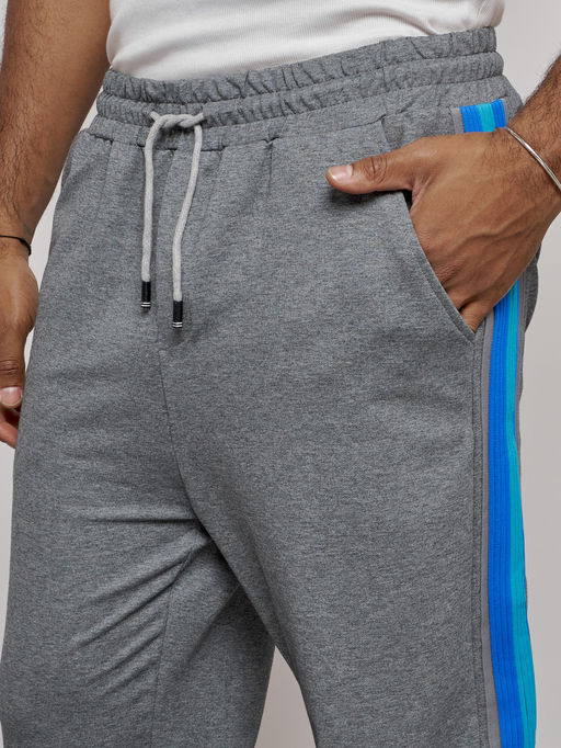 Широкие спортивные штаны трикотажные мужские серого цвета 12903Sr - Mtforce фото 15