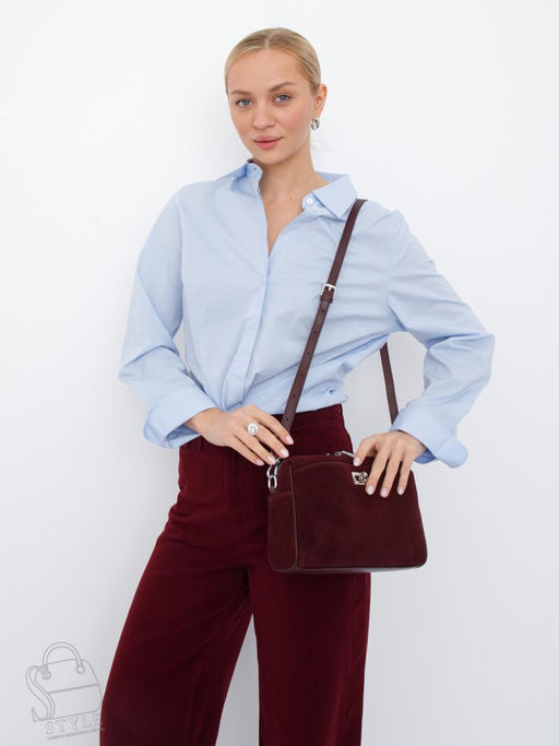 Сумка женская кожаная 6169Q wine red Polina&Eiterou