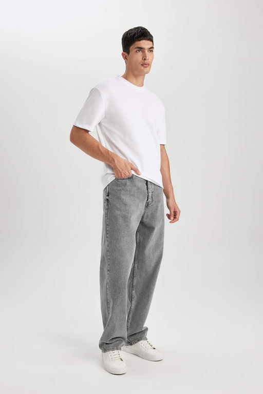 Джинсовые брюки Baggy Fit с широким узором и нормальной талией, широкие брюки - Defacto фото 2