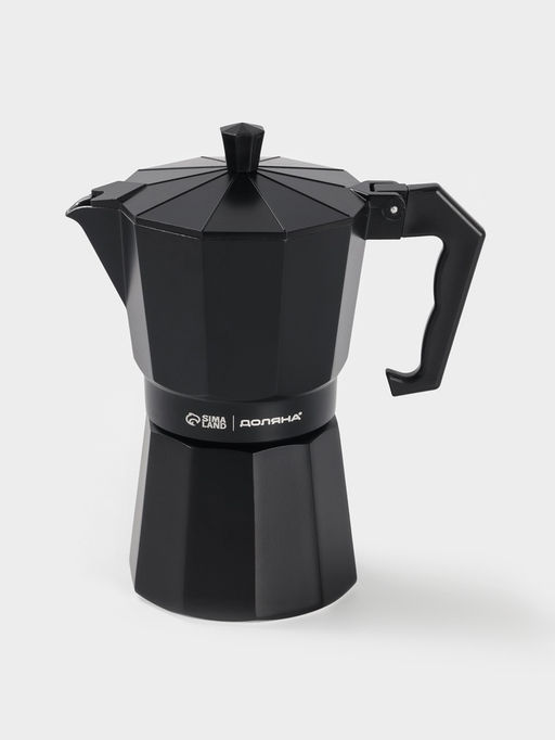 Кофеварка гейзерная Доляна Alum black, на 6 чашек, 300 мл, цвет чёрный фото 4