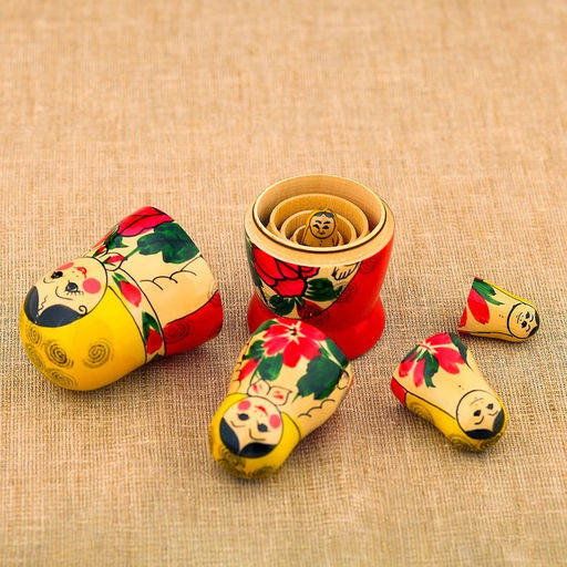 Матрёшка дерево «Зоя», жёлтый платок, 5 кукольная, 12 см