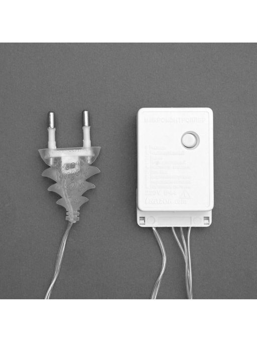 Гирлянда «Нить» 5 м с насадками «Прищепки», IP20, прозрачная нить, 30 LED, свечение тёплое белое, 8 режимов, 220 В