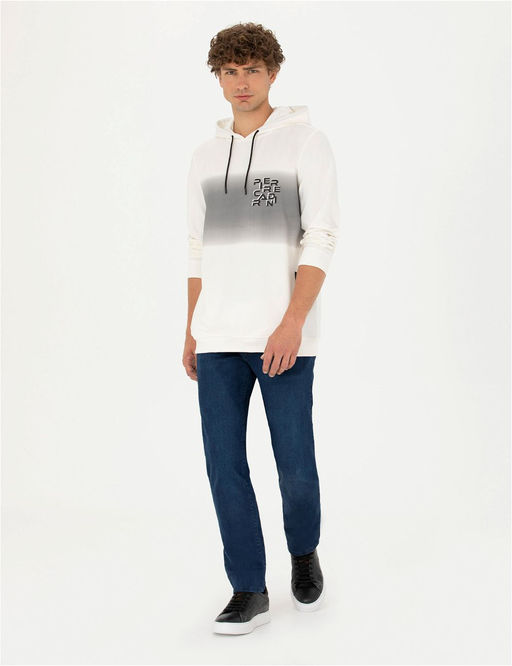 Ekru Regular Fit Kap__onlu Sweatshirt - Pierre cardin фото 4