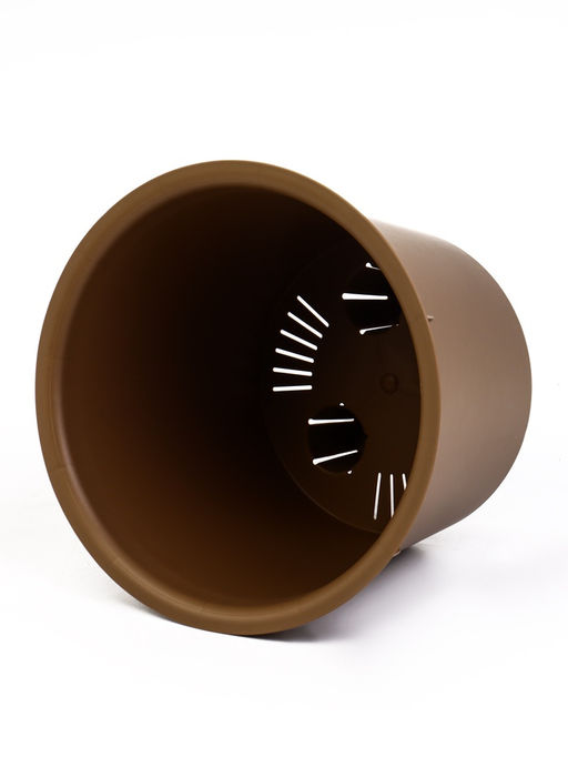 Кашпо для цветов «Микрит», 7.8 л, d=28 см, h=25.5 см, со вставкой, пластиковое, бежевое