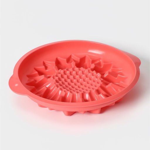 Форма для выпечки Доляна «Подсолнух», силикон, 29×6 см, с ручками, цвет МИКС