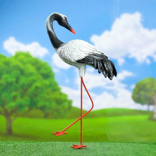 Садовая фигура из полистоуна «Журавль с загнутой шеей», 51×16×27 см