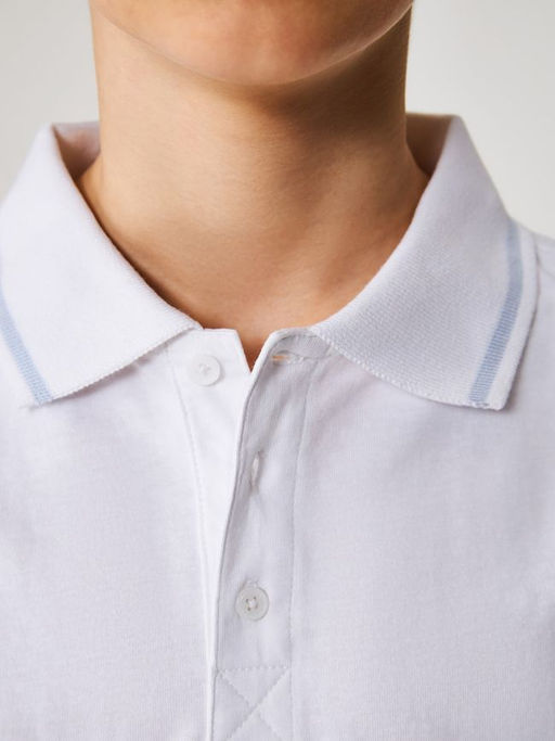 20140830006, Сорочка-поло верхняя детская для мальчиков Sukor белый - Acoola фото 3