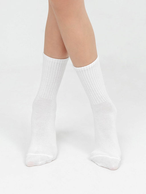 Мультипак детских высоких носков (3 пары) белого цвета