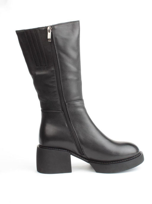 02-FI908-1M BLACK Сапоги зимние женские (натуральная кожа, натуральный мех)