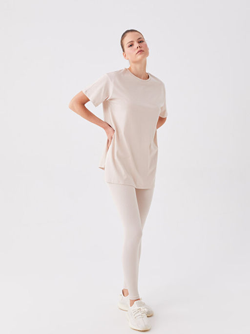 Bisiklet Yaka D?z K?sa Kollu Kad?n Spor Ti??rt - Waikiki фото 3