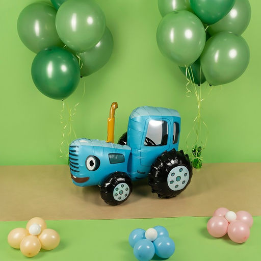 Воздушный шар фольгированный 28" «3D Синий Трактор», фигура