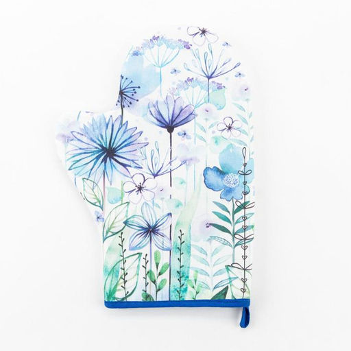 Варежка-прихватка Blue flowers 20х28см,саржа, 100% х/л, ватин 250г/м2 - Этель фото 2