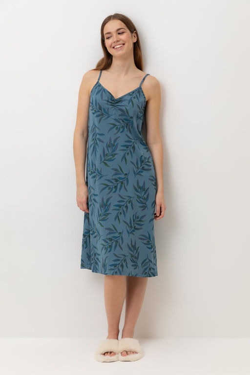 Е 10008/24/голубой мираж,оливковая ветвь сорочка жен