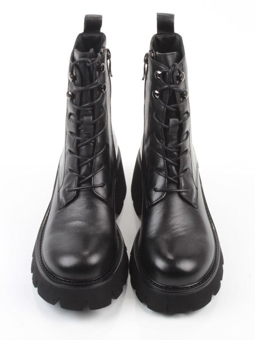 01-BE22B-3A BLACK Ботинки демисезонные женские (натуральная кожа, байка)