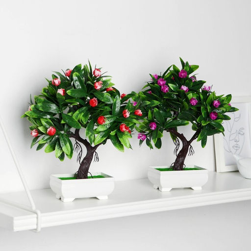 Бонсай в горшке «Волнистые цветы», 10×24 см, МИКС