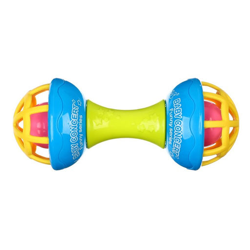 Погремушка Гантелька яркая, с эластичными элементами