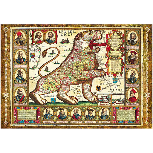 Пазлы 1500 Карта "Лев бельгийский"