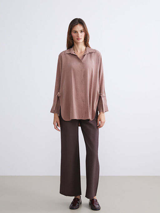 Modal Kar???ml? Oversize Kad?n G?mlek Tunik