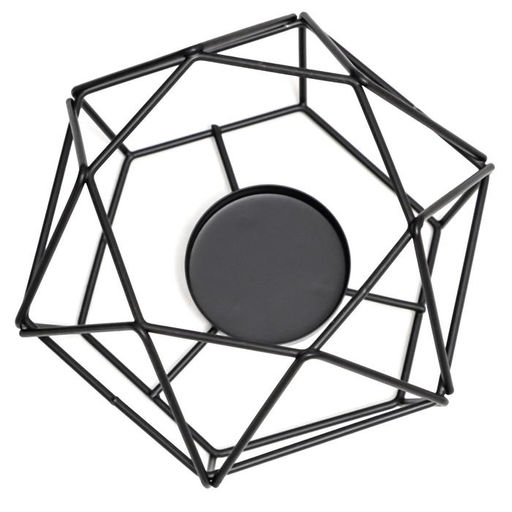 Металлический подсвечник на 1 свечу «Тетраэдр», чёрный, 7×15×13.5 см