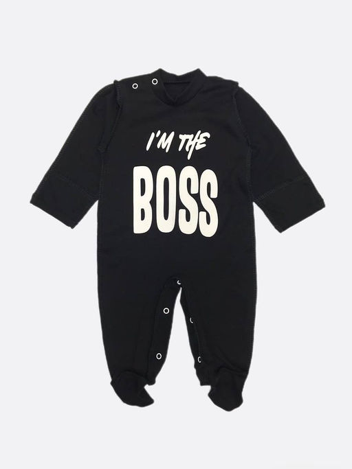 Комбинезон интерлок-пенье с варежкой, цвет черный, im the boss