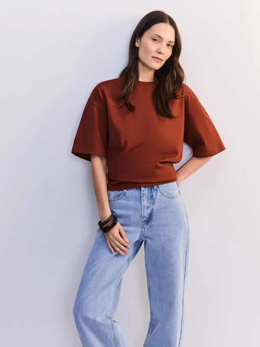 Базовая футболка оверсайз из хлопка OVERSIZE0526-21 / Zarina  фото 9