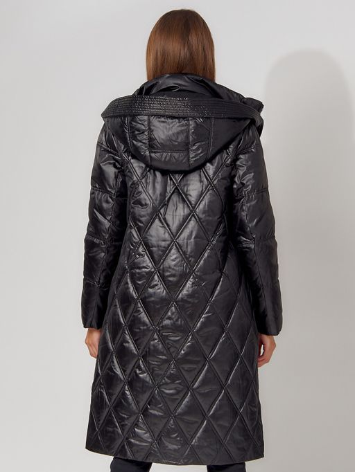 Пальто утепленное стеганое зимнее женское черного цвета 448602Ch - Mtforce фото 16
