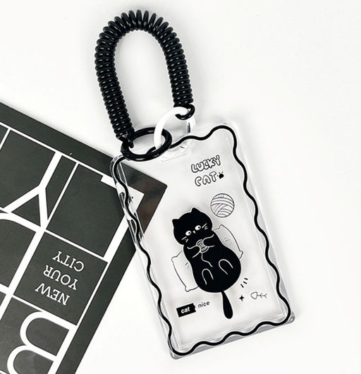 Футляр для карт с брелоком ПО ПЛАНУ. "Сat toys", transparent