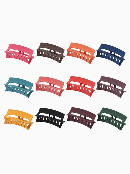 Цена за 12 шт. Крабик для волос «Матовый», классика, 7 см, МИКС