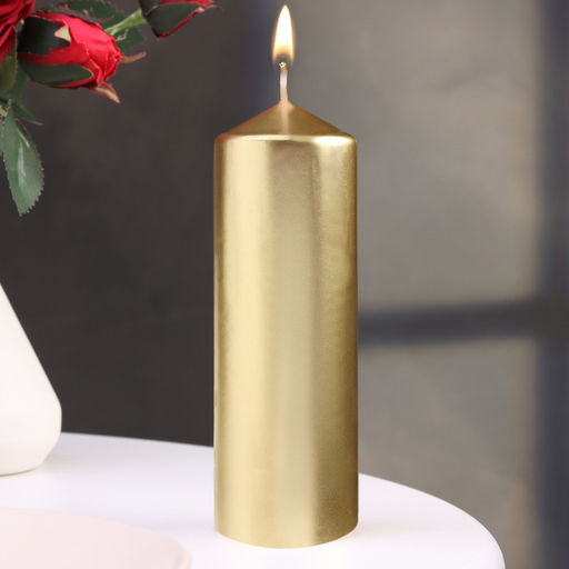 Свеча «Столбик», золотая, 5.5×15 см