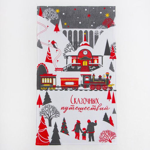 Набор кухонных полотенец Доляна Волшебство 35х60см-4шт, 100% хл  фото 6