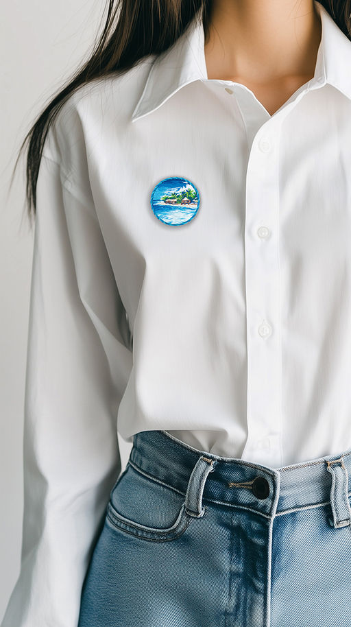 Набор для вышивания PANNA Живая картина JK-2298 Брошь. Море 5.5 х 5.5 см