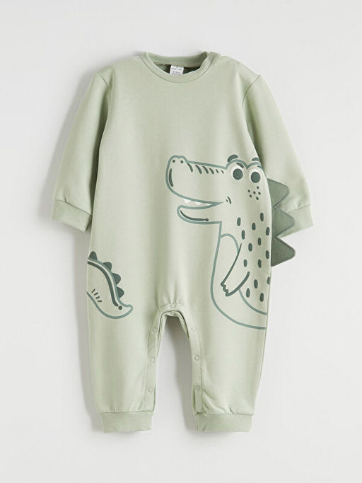 Dinozor Bask?l? Erkek Bebek Tulum