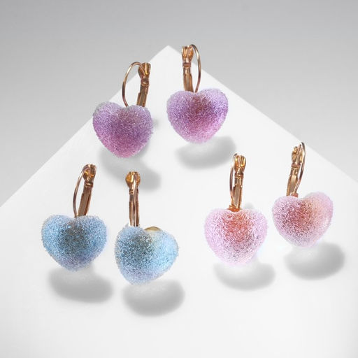 Серьги ассорти Мармеладные сердечки в сахаре, цвет МИКС - Queen fair фото 2