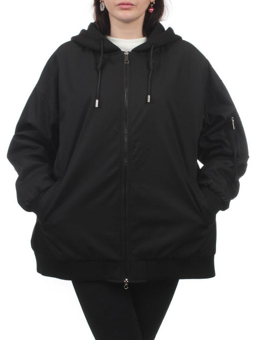 H24-283 BLACK Куртка демисезонная женская (100 гр. синтепон)
