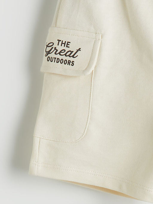 Beli Lastikli Bask?l? Erkek ?ocuk ?ort