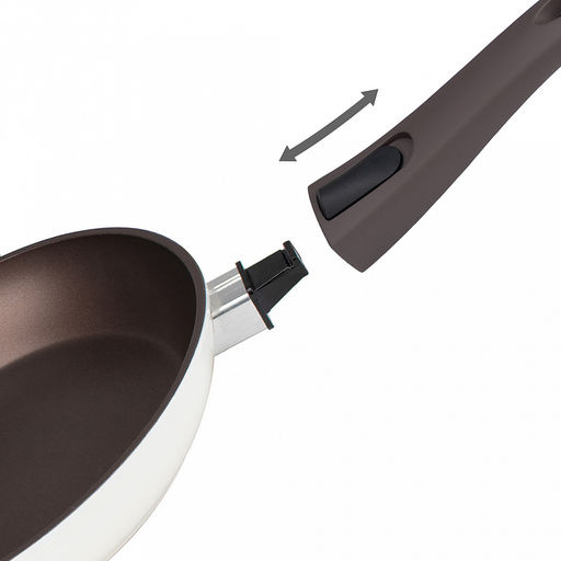 Сковорода с антипригарным покрытием д28см Hygge, h5,3см, s3,3мм, дно д22,7см, s3,8мм, кованый алюминий, съемная бакелитовая ручка с покрытием soft-touch, молочный/коричневый, TalleR (Китай) Подходит для всех видов плит, включая индукционную. - Домашняя мода фото 6