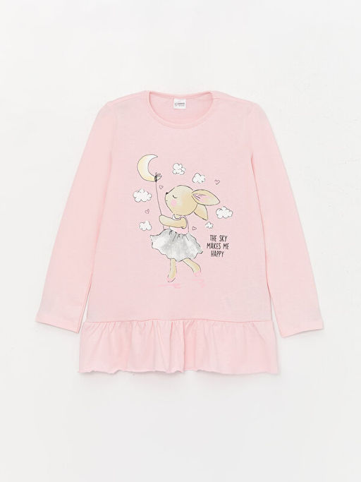 Bisiklet Yaka Bask?l? Uzun Kollu K?z ?ocuk Pijama Tak?m? - Waikiki фото 2