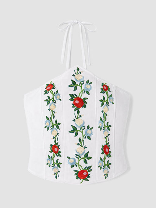 Halter Yaka Nak??l? Poplin Bluz