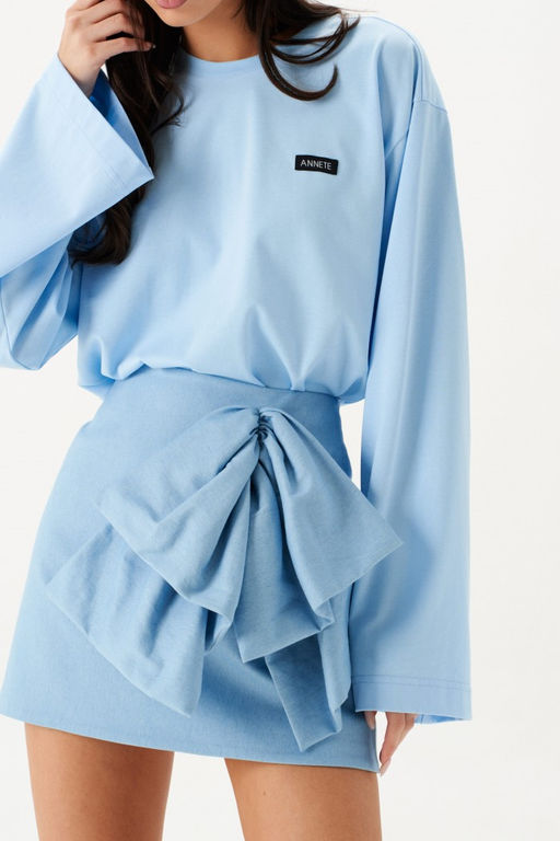 Юбка Annete А1427 А-силуэт деним мини  фото 4