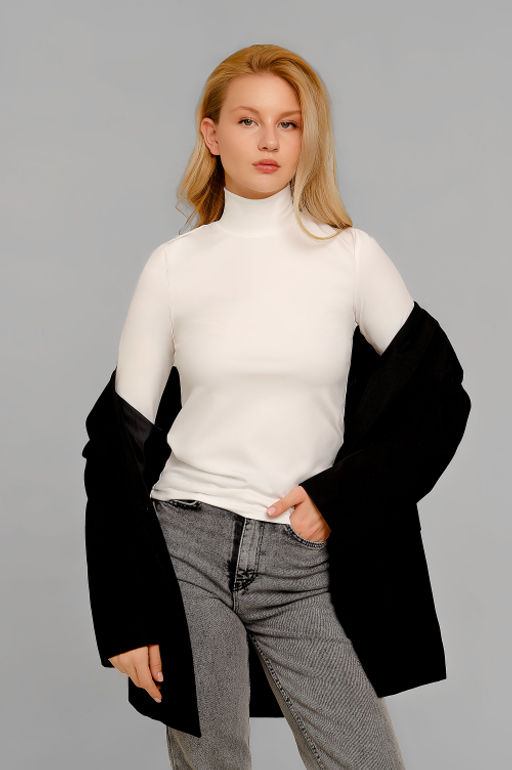 Арт.12803/4 Водолазка женская  42-50 (5 шт) Цвет:молочный