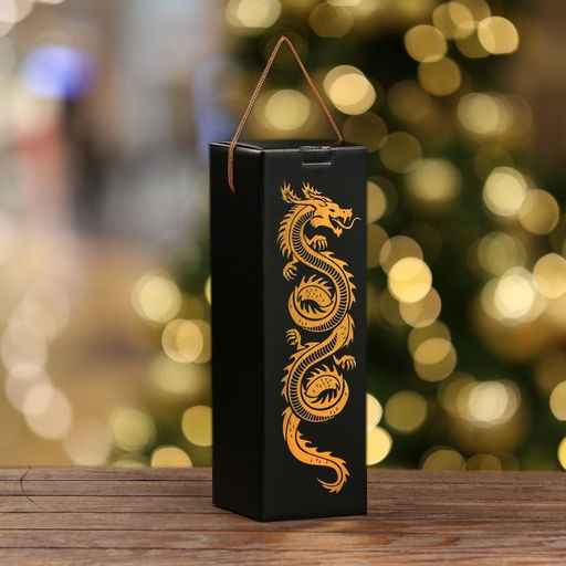Коробка под шампанское Дракон на чёрном, 11 х 11 х 35 см - Simaland фото 5
