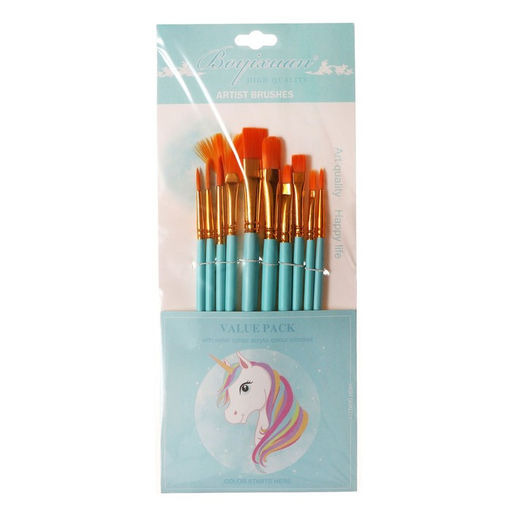 Набор кистей синтетика, 10 штук (№2/0.1,3.6,8.10,6.4,5.2), в блистере, (международный размер)