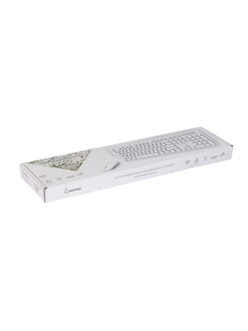 Комплект клавиатура и мышь Smartbuy 105AG, беспроводной, USB, AA/ААА, белый